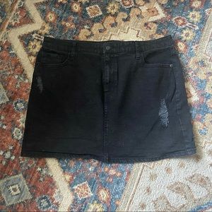 Black denim skirt